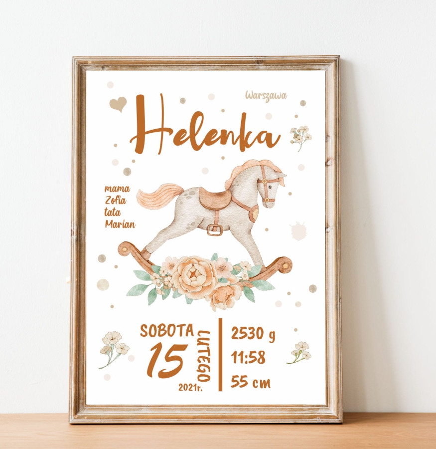 Metryczka konik na biegunach, RETRO Nr.2.jpg