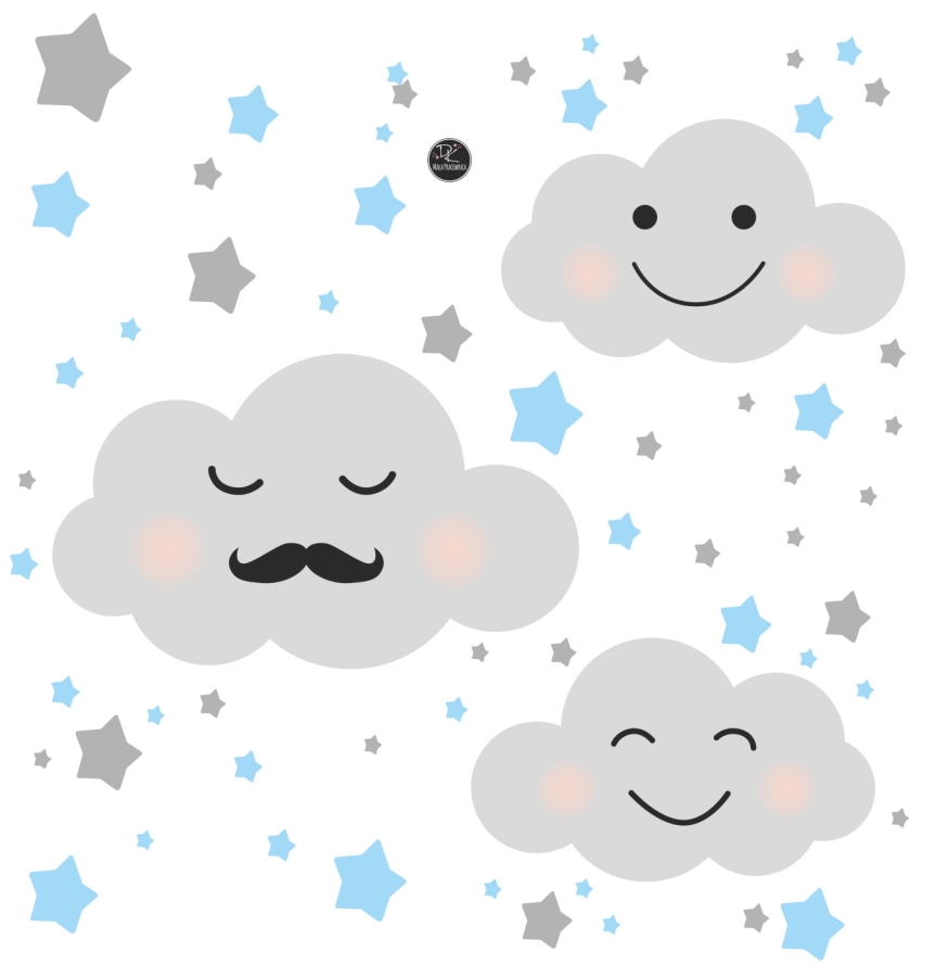 Chmurki niebieskie naklejka na ścianę.jpg