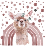 Mała Pracownia DK - Naklejka Lama, tęcza, konfetti róż akwarela.jpg