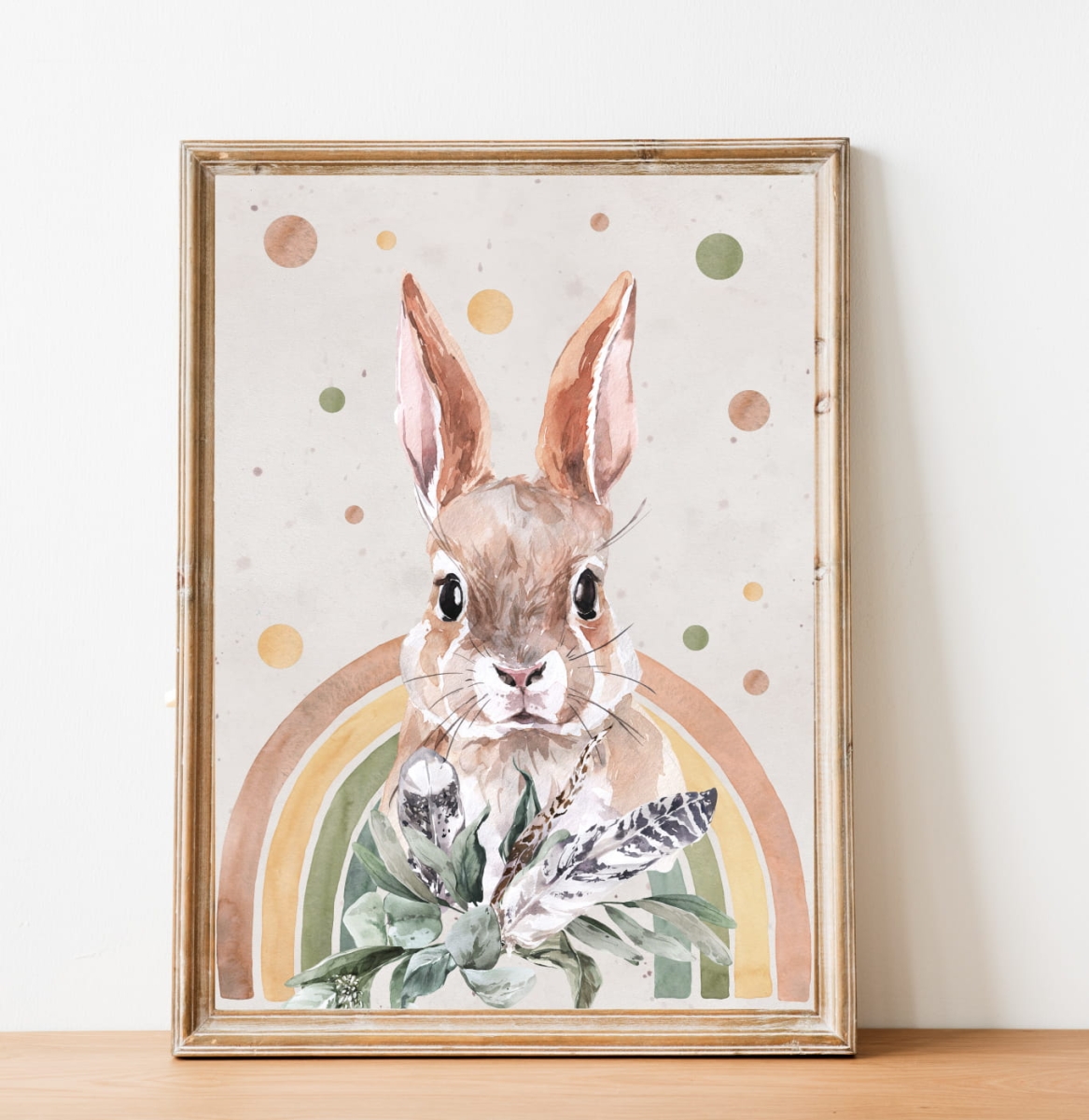 Królik, tęcza - plakat boho.jpg