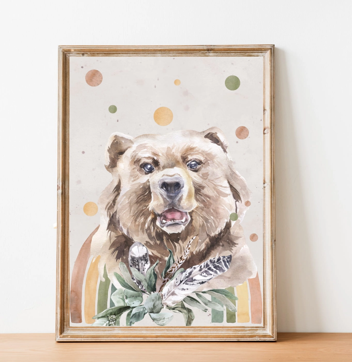 Niedżwiedż, tęcza - plakat boho.jpg