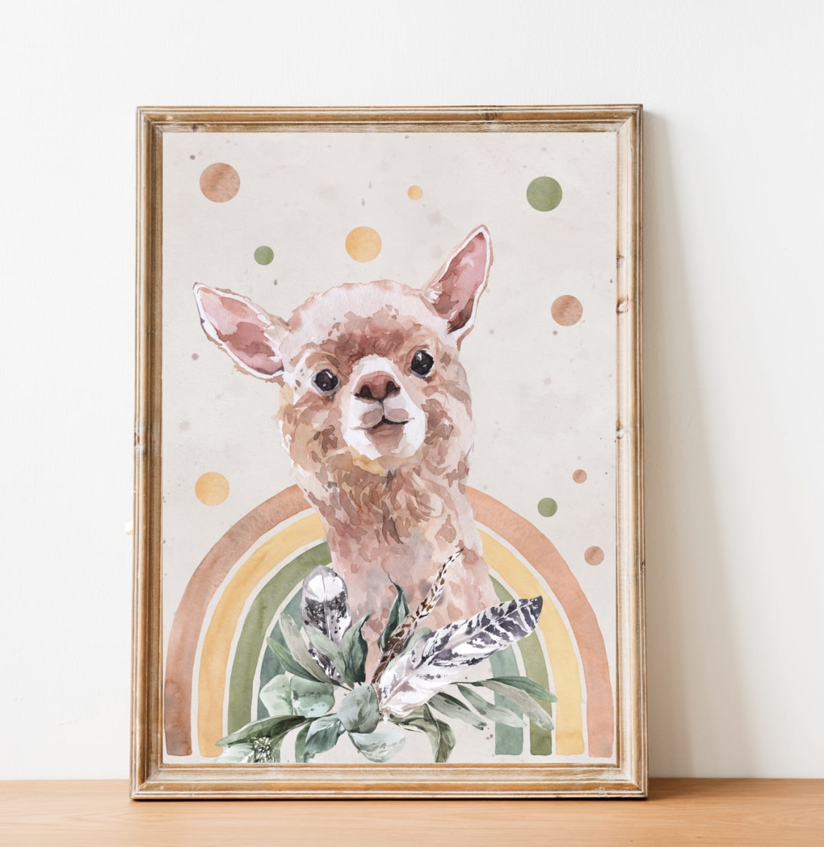 Lama, tęcza - plakat boho.jpg