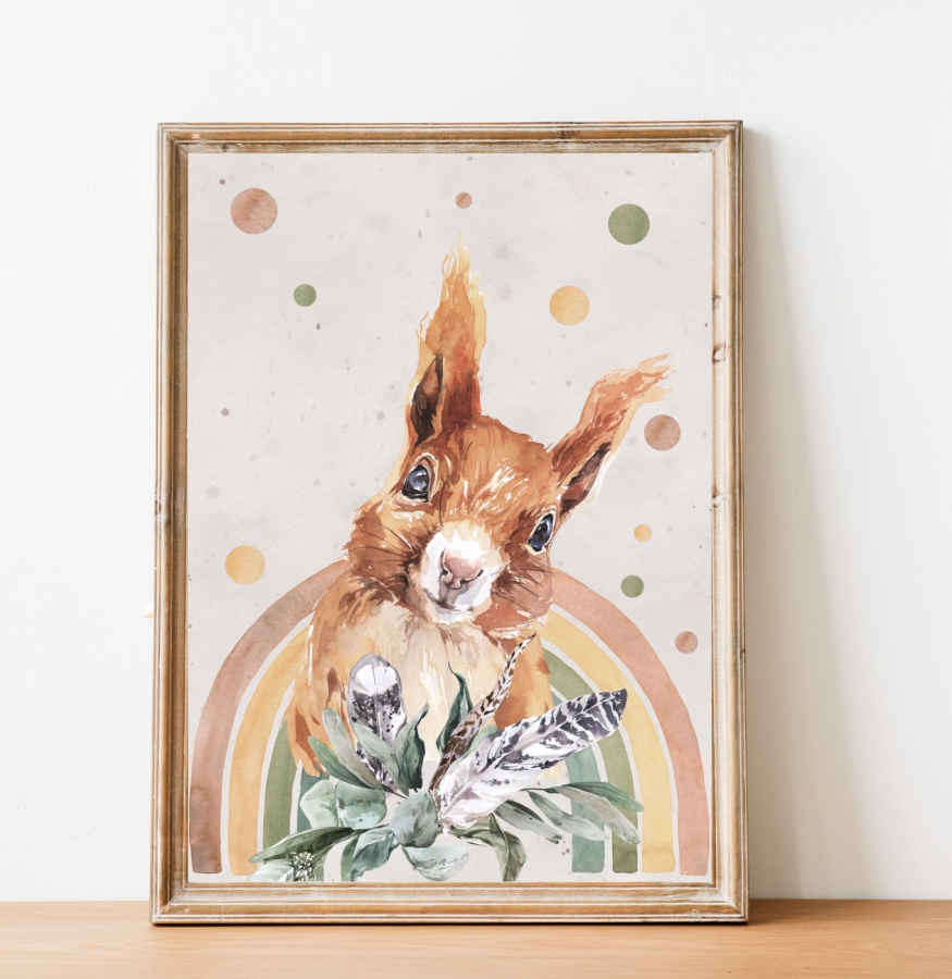 Wiewiórka, tęcza - plakat boho.jpg
