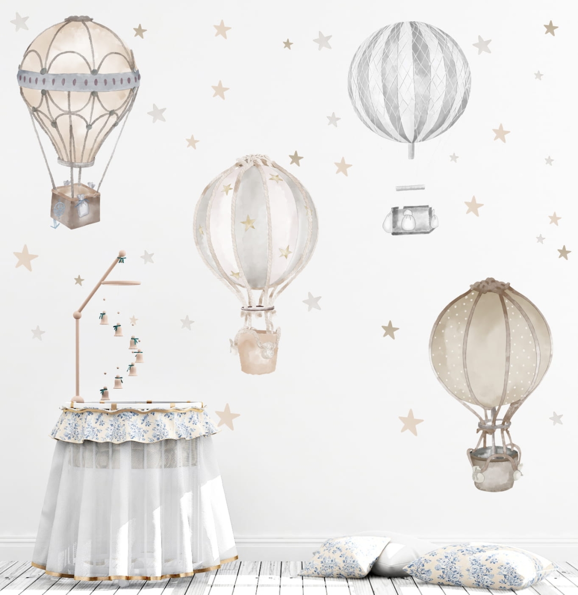 Balony beż- szary, gwiazdki komplet - naklejka.jpg