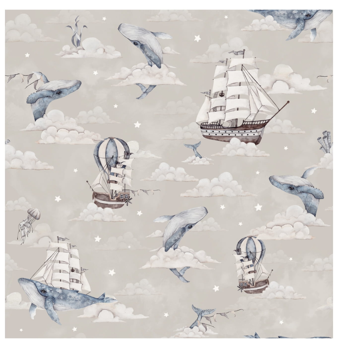 Tapeta Podwodny ocean beż 100x100cm.jpg
