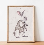 Króliczek retro w kamizelce – plakat boho dla dzieci | Mała Pracownia