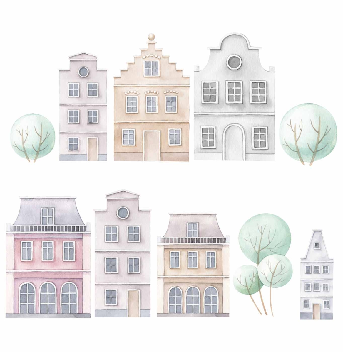 Pastelowe kamieniczki, drzewa komplet.jpg