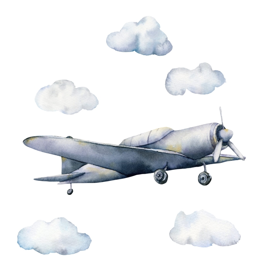 Mała Pracownia DK- SAMOLOT, CHMURY naklejka.jpg