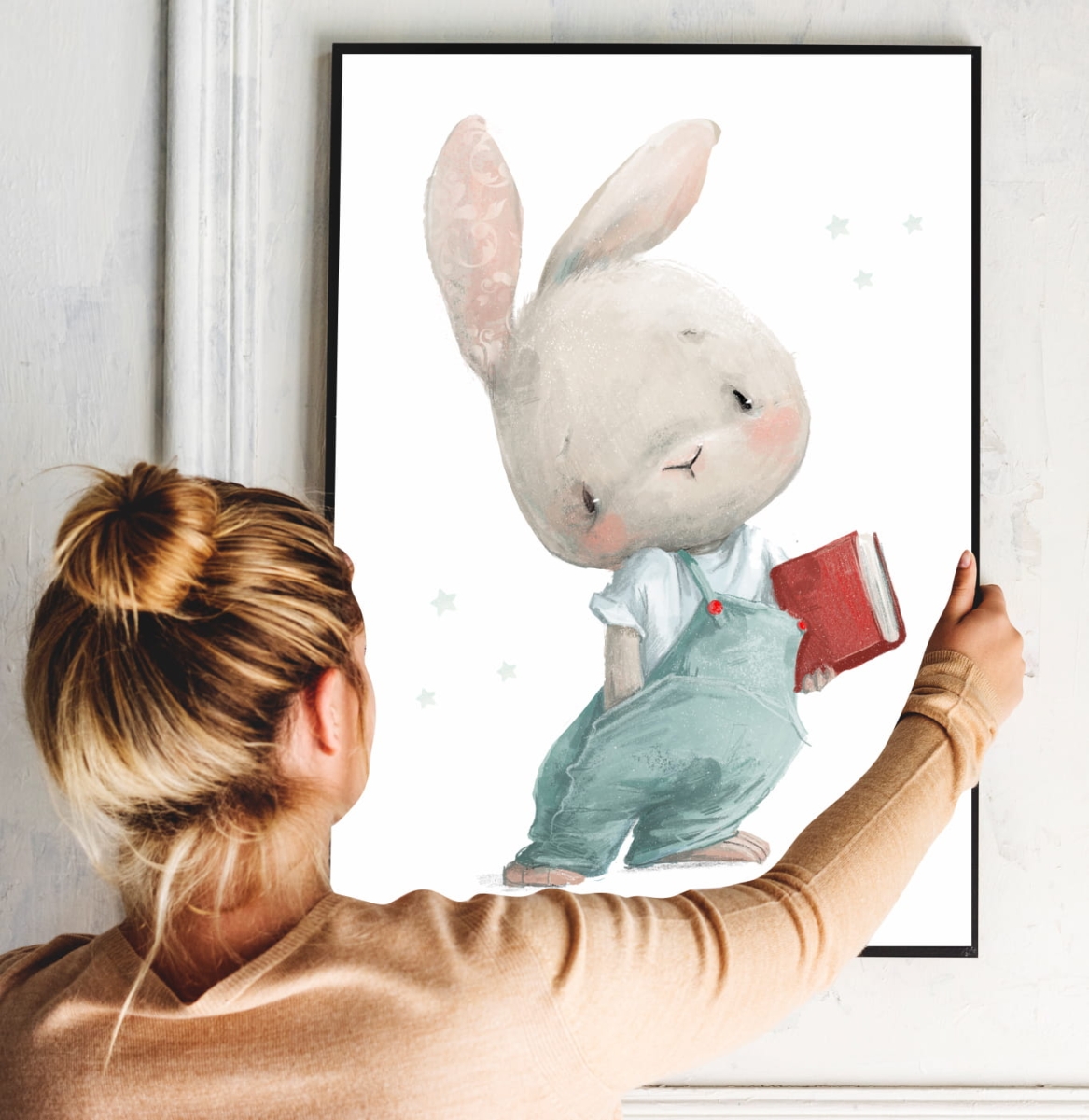 Króliczek, zajączek z z książeczką -  plakat.jpg