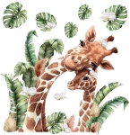 Żyrafa z mamą ,liście Sawanna XXL - naklejka.jpg