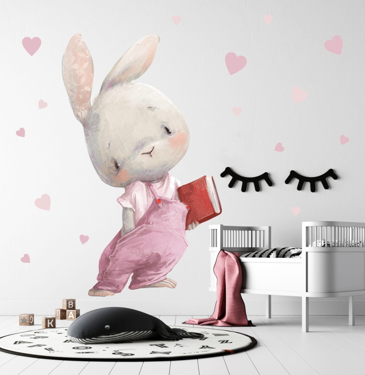 Zajaczek z książeczką, ZESTAW serca róż.jpg