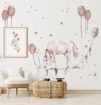 Naklejki Konie i balony Retro w pokoju dziecięcym