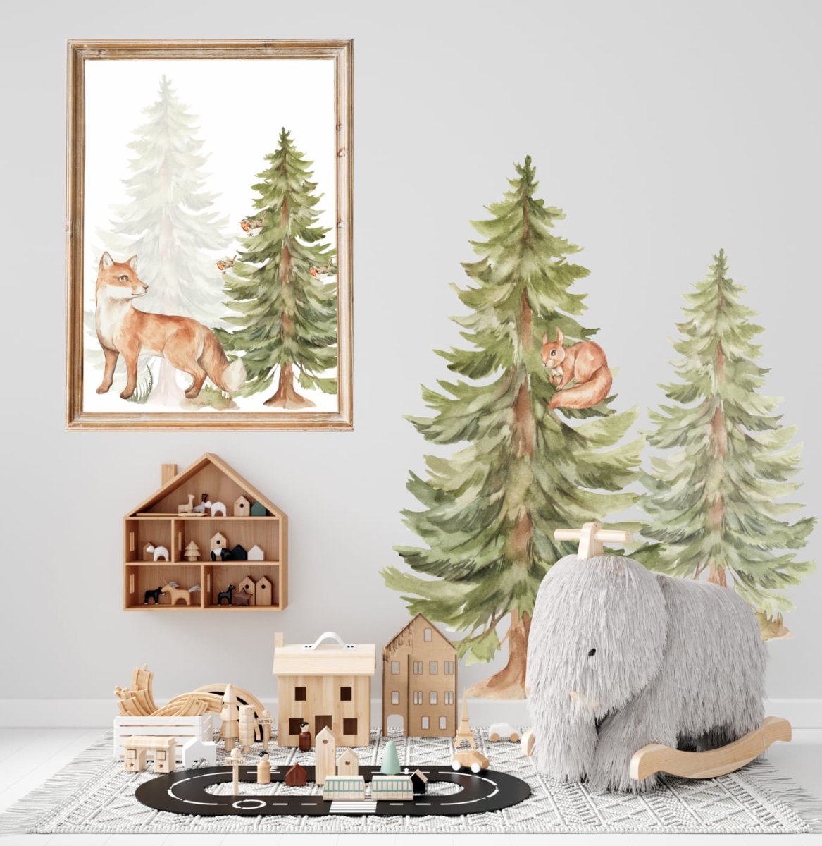 Plakat Lisek dla dziewczynki i chłopca – pastelowa grafika akwarelowa | Mała Pracownia