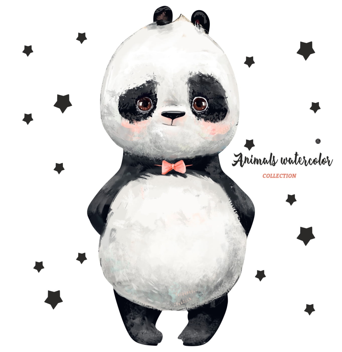 Naklejka na ścianę Panda z gwiazdkami DK067