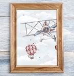 Retro samoloty, balony, latawce - Plakat DK013.jpg