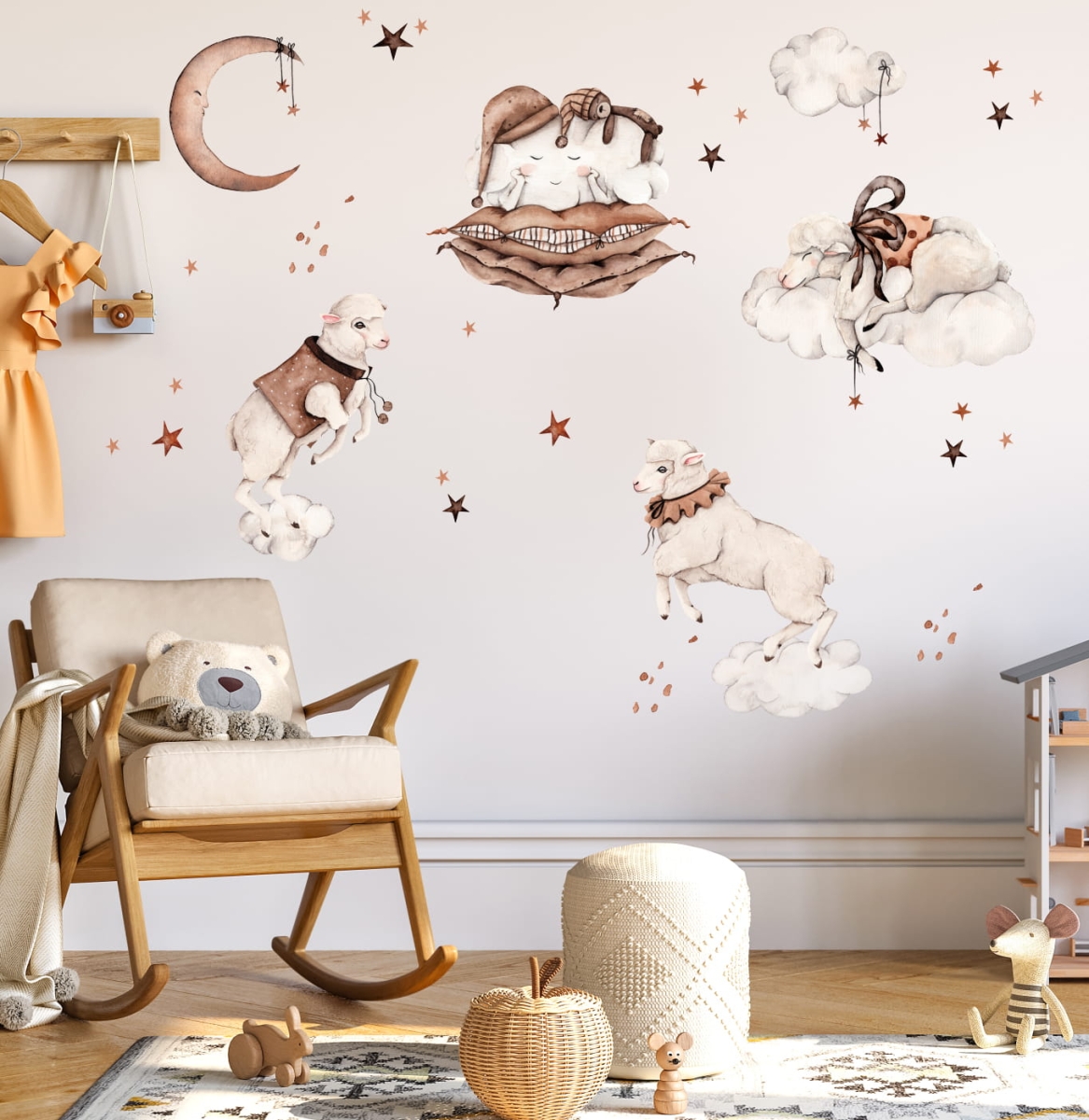 Owieczki, Sheep dreams - Naklejka na ścianę DK101.jpg