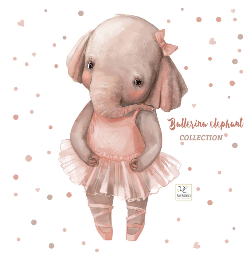 Słoni balerina- naklejka na ścianę - Mała Pracownia DK.jpg