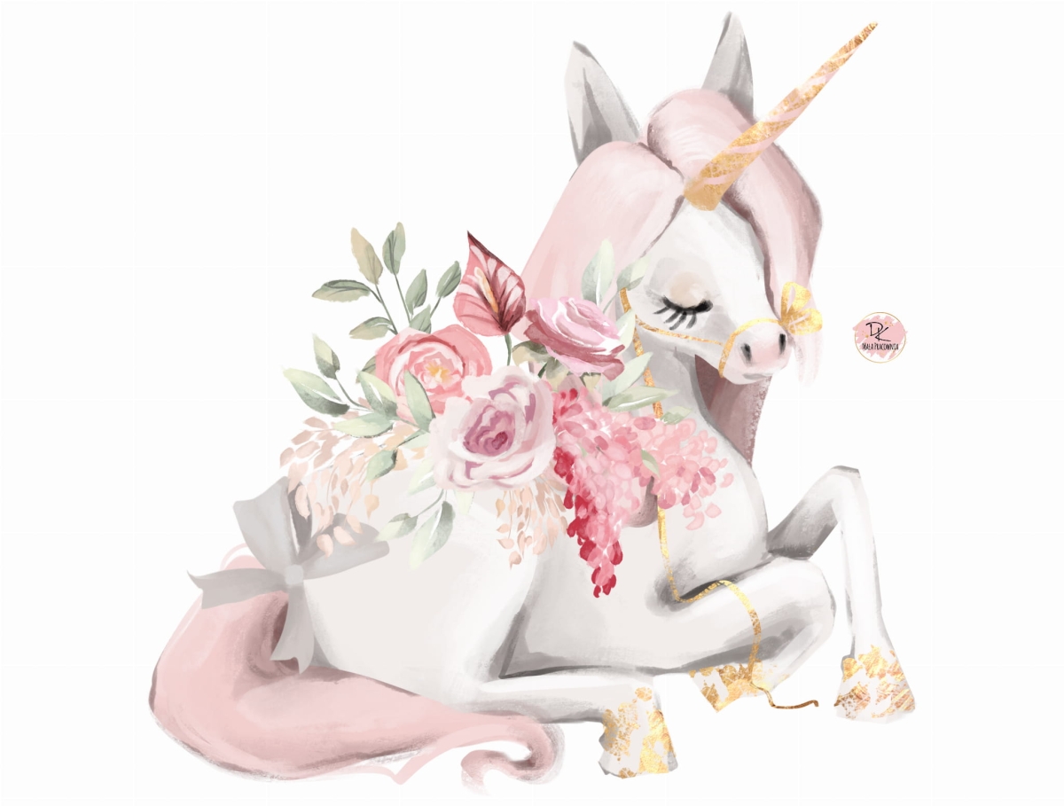 Mała Pracownia DKJednorożec,unicorn,kwiaty-naklejka ścienna.jpg