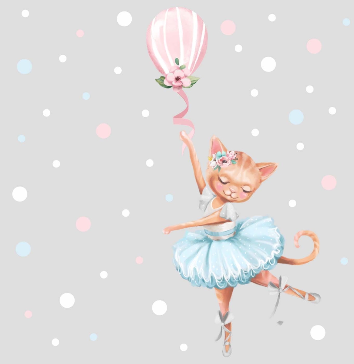 Naklejka ścienna Kotek i balonik.jpg