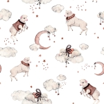 Owieczki, Sheep dreams krem Tapeta.jpg