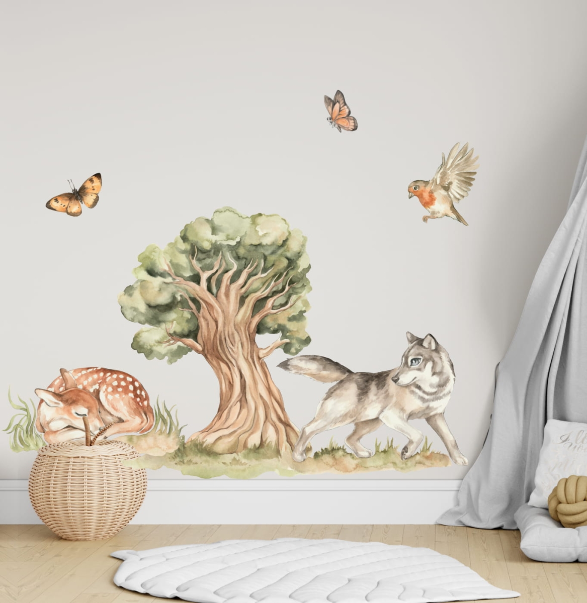 Leśni Przyjaciele II nad łóżkiem w pokoju dziecka – Mała Pracownia