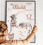 personalizowany plakat szopy na księżycu dla niemowlaka