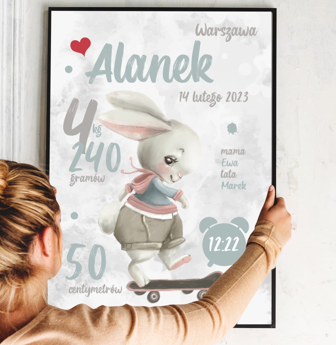 dekoracja na ścianę dla chłopca z deskorolką
