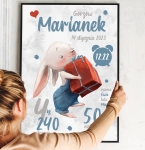 dekoracja ścienna z króliczkiem dla niemowlaka