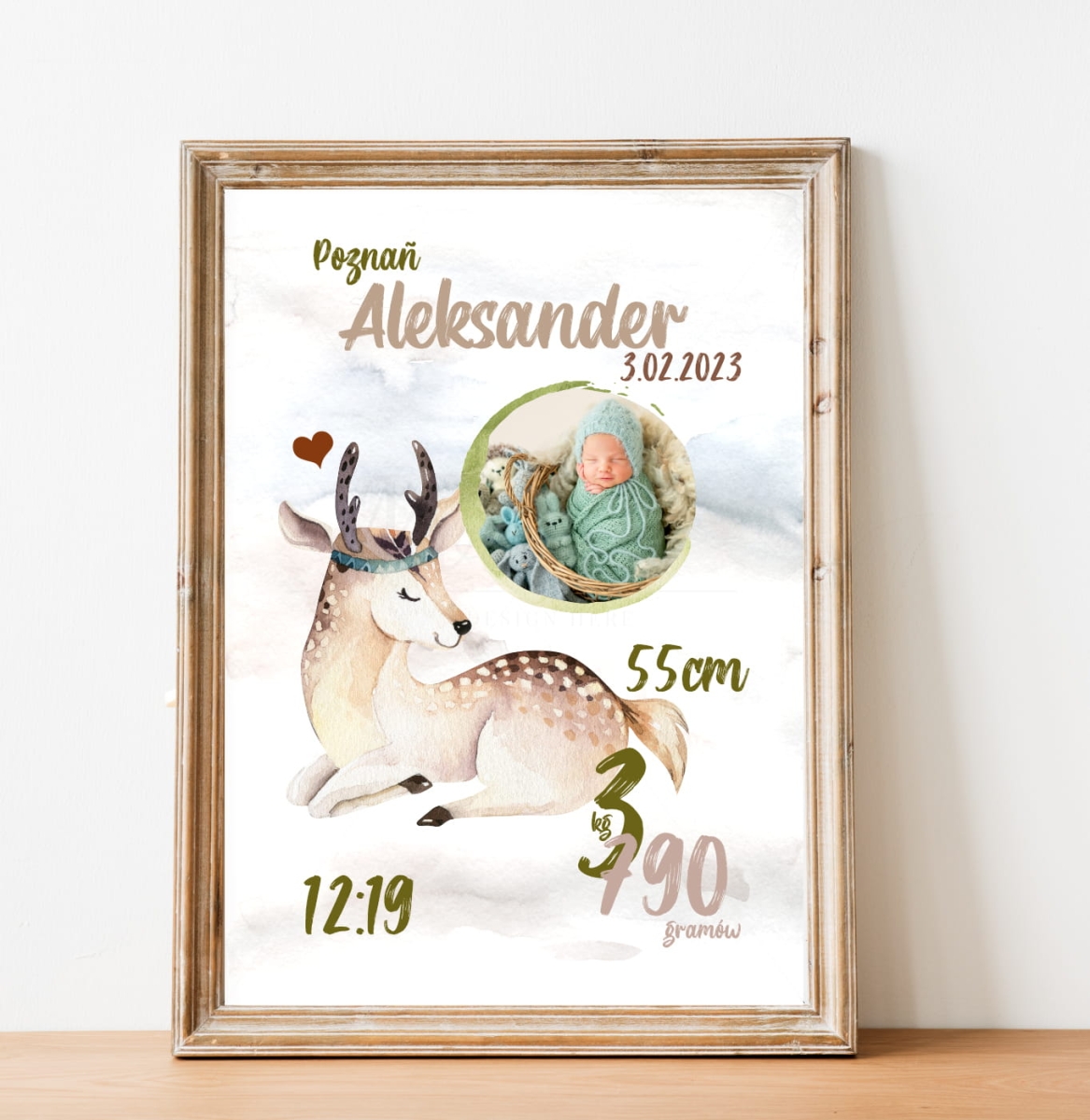 Plakat Na Ścianę Metryczka - Jelonek.jpg