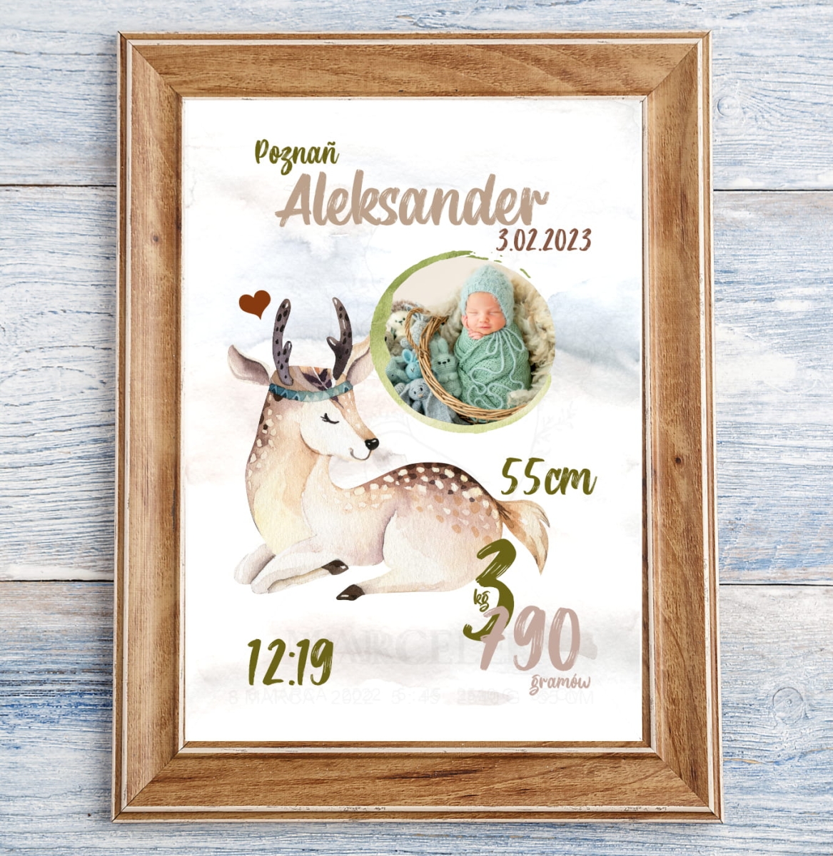 Metryczka Jelonek boho - Plakat Na Ścianę.jpg
