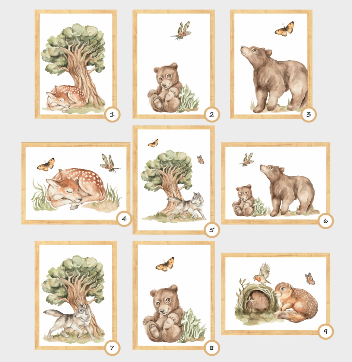Zestaw 3 obrazki plakaty - Leśni przyjaciele II wzory !!!.jpg