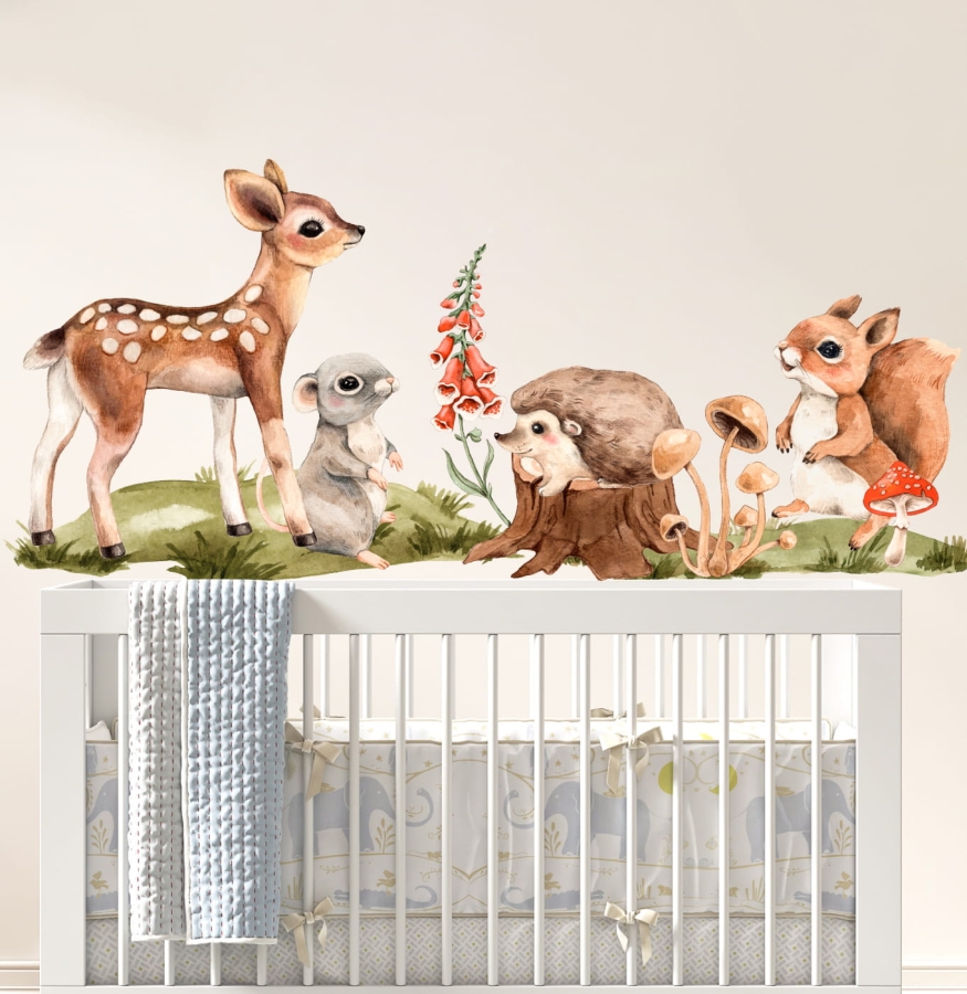 MIESZKAŃCY LASU I NAKLEJKA NA ŚCIANĘ, NAKLEJKA ŚCIENNA.jpg