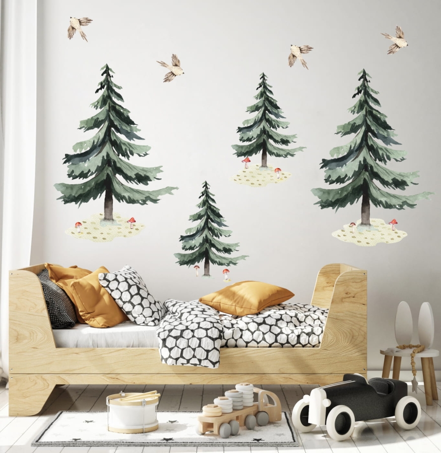 CHOINKI, ŚWIERKI NAKLEJKA NA ŚCIANĘ, NAKLEJKA ŚCIENNA.jpg