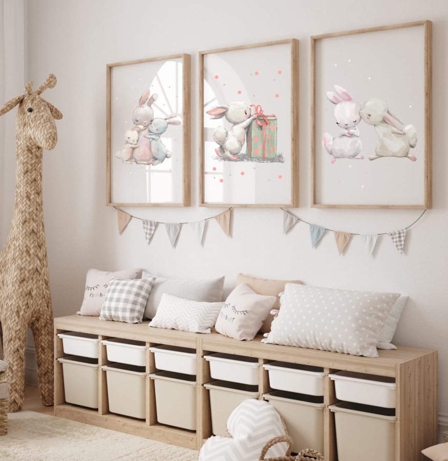 ZESTAW 3 OBRAZKI, PLAKATY  - KRÓLICZKI DK01.jpg