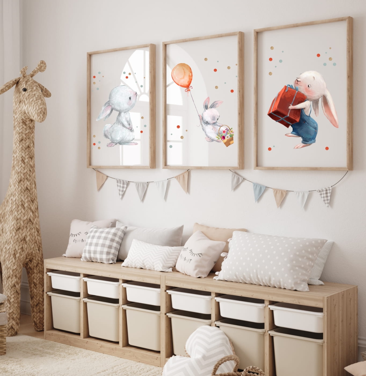 ZESTAW 3 OBRAZKI, PLAKATY  - KRÓLICZKI, ZAJĄCZKI DK04.jpg