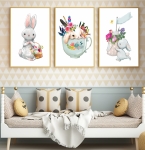 KRÓLICZKI W FILIŻANCE PLAKATY, OBRAZKI NA ŚCIANĘ DLA DZIECI DK10.jpg