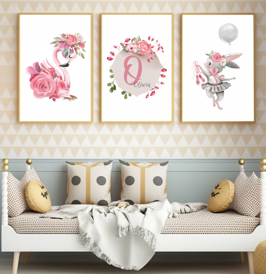 PLAKAT, OBRAZEK FLAMING, KRÓLICZEK Z BALONEM PERSONALIZACJA DK13.jpg