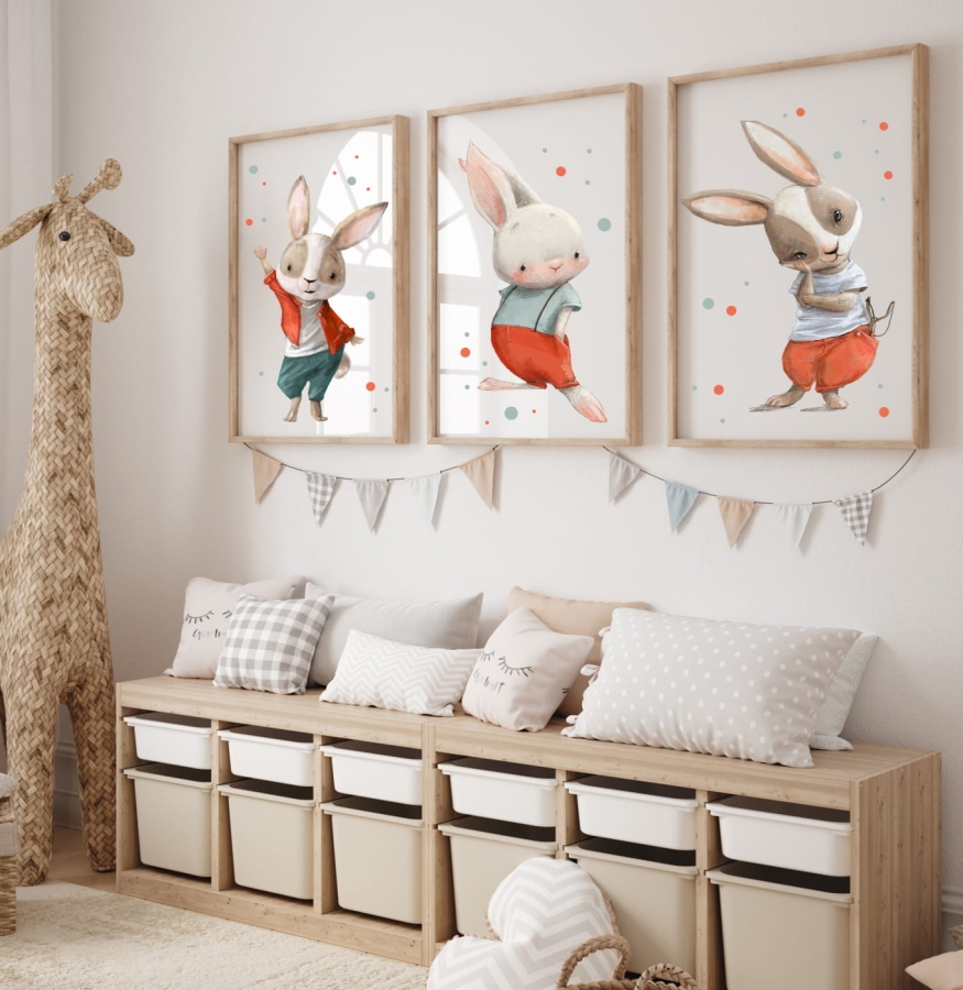 ZESTAW 3 OBRAZKI, PLAKATY - KRÓLICZEK Z PROCĄ DK22.jpg