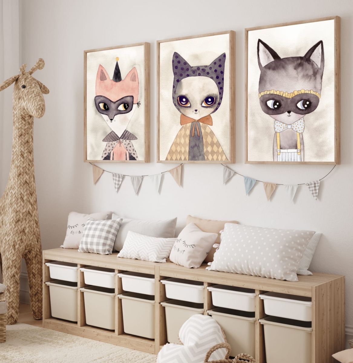 ZESTAW 3  PLAKATY, OBRAZKI - KOTY I LISEK DK127.jpg