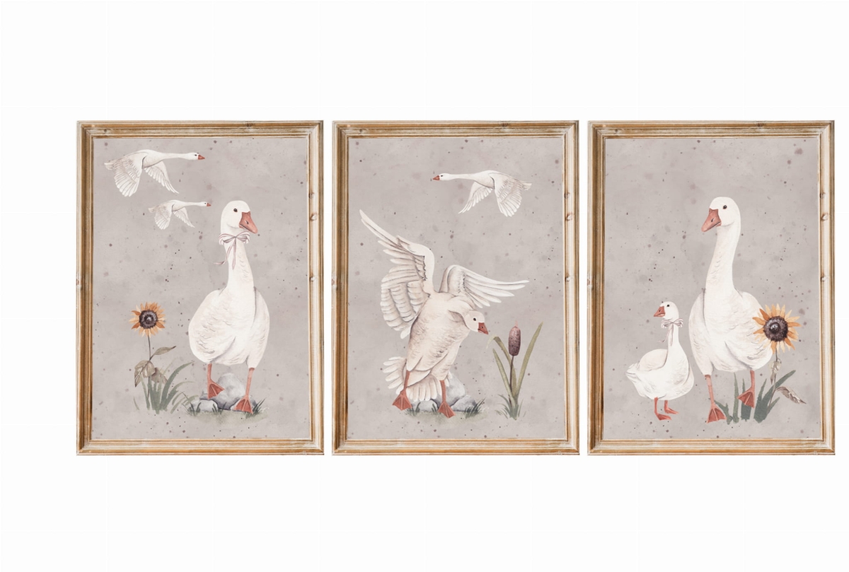 Plakaty gąski zestaw trzech do pokoju maluszka Mała Pracownia