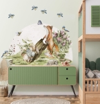 ❤ Naklejka ścienna Little Woodland nr 2 z liskiem i zajączkiem – Mała Pracownia