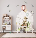 ❤ Zajączek na ślimaku z balonami – naklejka na ścianę Little Woodland nr 3