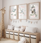 Zestaw 3 plakaty, obrazki - hipcio, metryczka, słonik, zebra.jpg