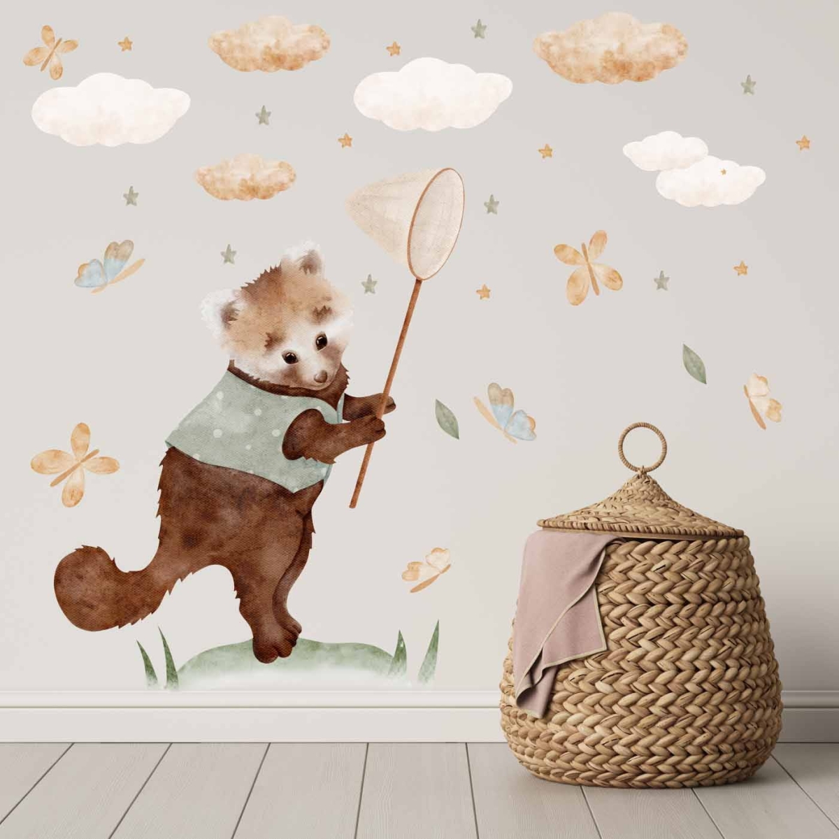 Naklejka na ścianę Jenot z siatką - Little forest animals DK156.jpg