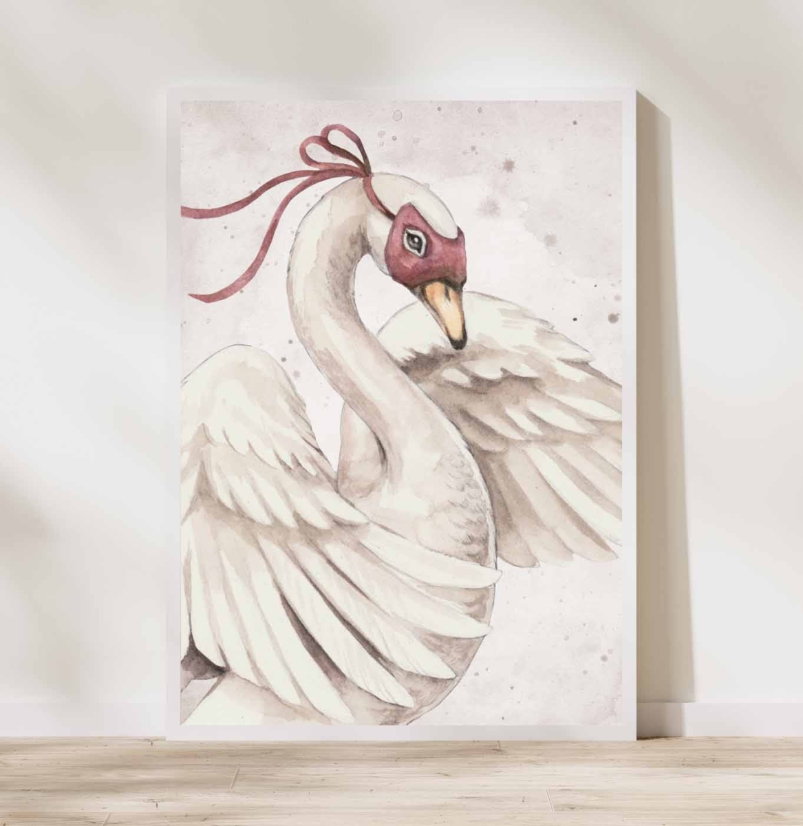 Plakat na ścianę łabędź w masce Royal Swan Vintage