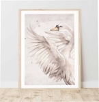 łabędź królewski ilustracja retro plakat ścienny