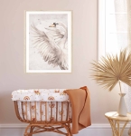 plakat akwarela łabędź vintage dekoracja ścienna