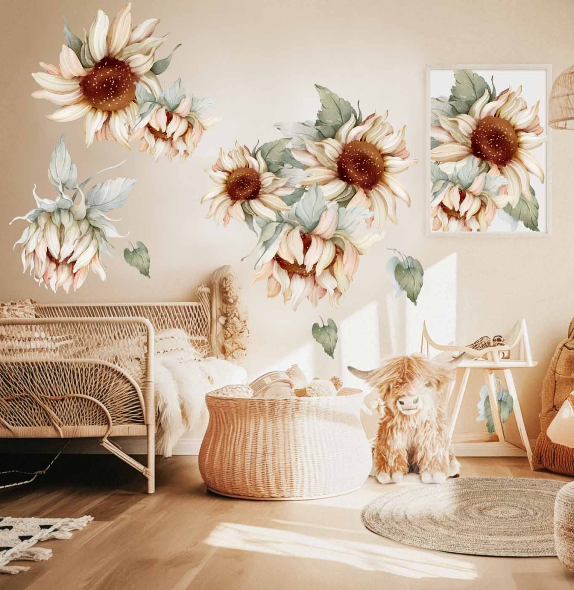 Słoneczniki, Sunflower  watercolor - Naklejka na ścianę, naklejka ścienna.jpg