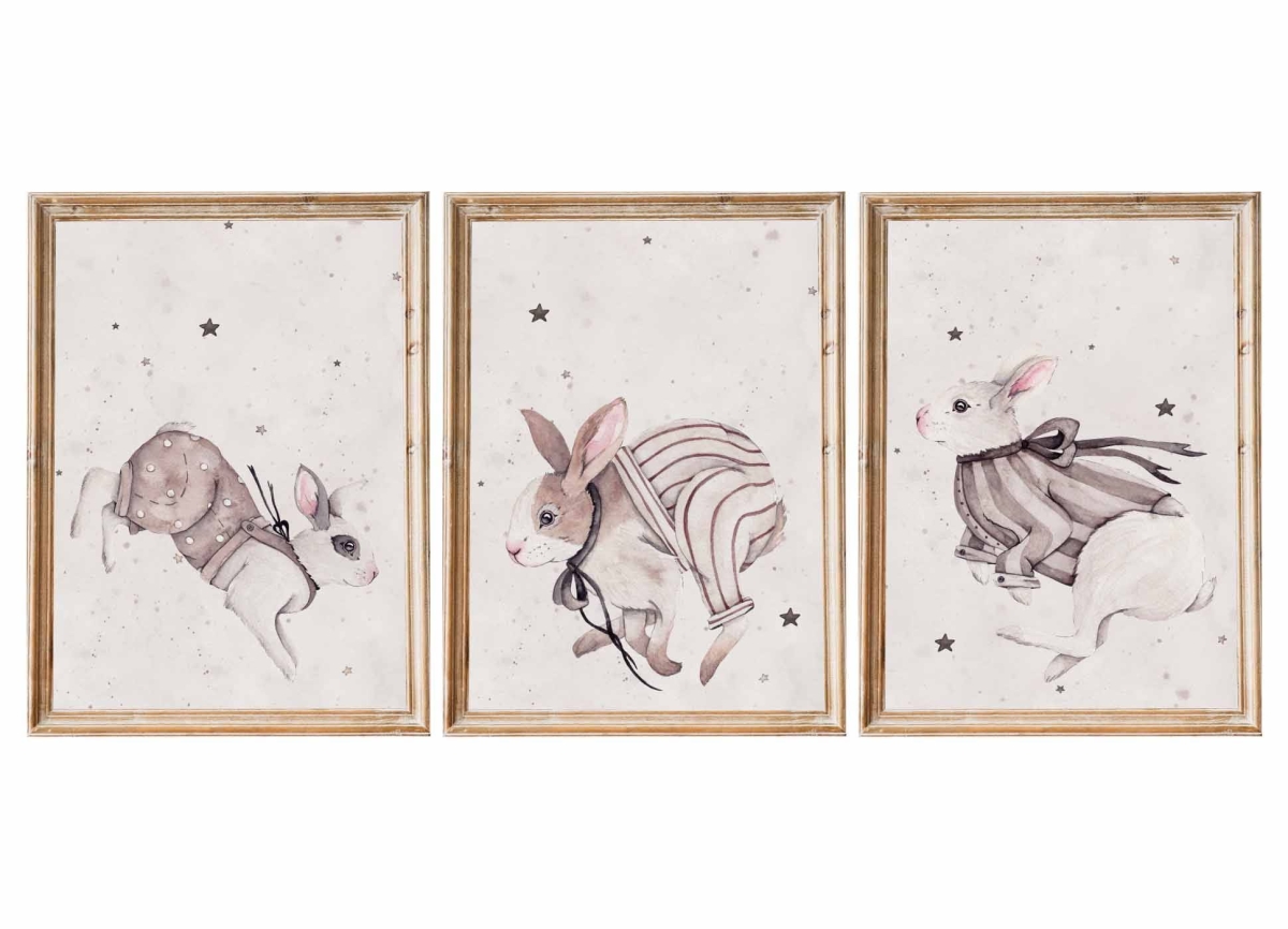 Mała Pracownia DK - Zestaw 3 obrazki, plakaty - Retro króliczki Nr 1.jpg