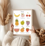 Plakat, obrazek edukacyjny  Montessori owoce.jpg